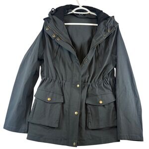 Eden Society Womens Hooded Utility Jacket Drawstring Waist Pockets Size‎ M